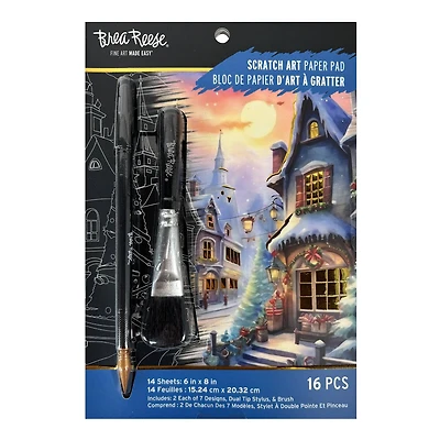 Brea Reese™ 6" x 8" Christmas Village Scratch Art Paper Pad