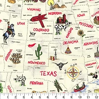Fabric Traditions United States Map Cotton Fabric
