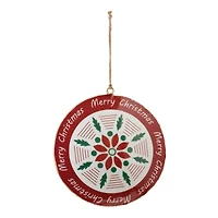 6" Merry Christmas Snowflake Metal Disc Ornaments, 6ct.