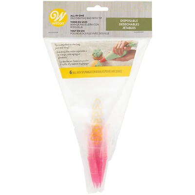 Wilton® All-in-One Decorating Bags with Tip, 6ct.
