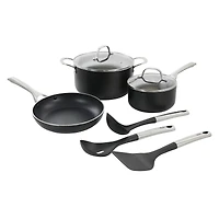 Oster Palladium 8-Piece Black Aluminum Cookware Set