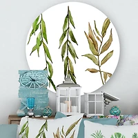 Designart - Three Willow Branches - Farmhouse Metal Circle Wall Art
