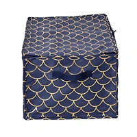 Honey Can Do Golden Scallop Print Stemware Storage Box Set