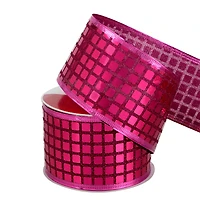 2.5" x 18ft. Hot Pink Disco Wired Metallic Ribbon by Celebrate It®