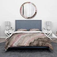 Designart 'Grey Onyx with Rose Inclusions' Mid-Century Modern Bedding Set