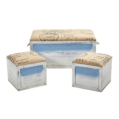 Ocean Breeze Storage Boxes, Bench and Seating Set