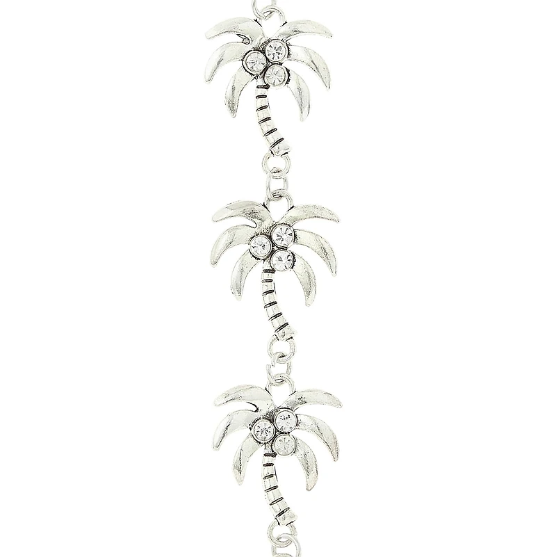12 Pack: Rhodium Metal Palm Tree Beads by Bead Landing™