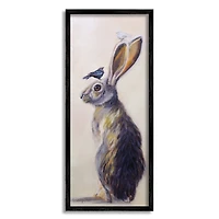 Stupell Industries Minimal Woodland Rabbit with Perched Birds Painting in Frame Wall Art
