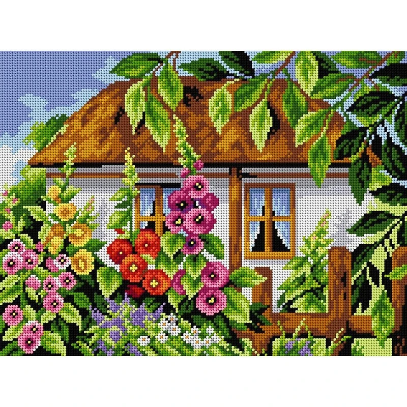 Orchidea House with Mallows Counted Cross Stitch Kit