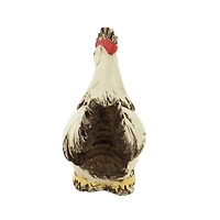 12" White Stone Rooster Garden Sculpture