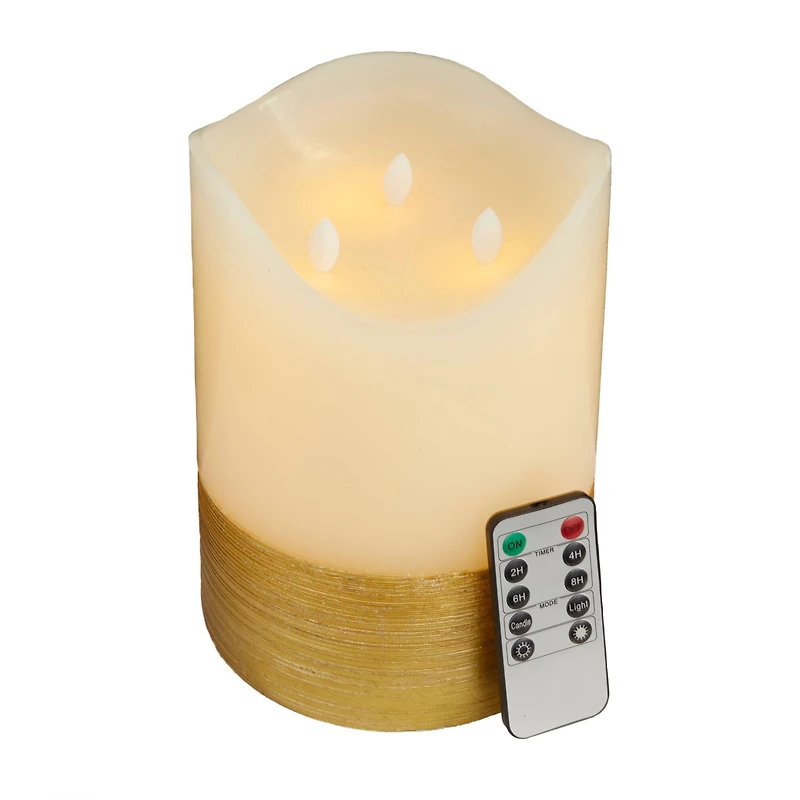 Cream & Gold Traditional Flameless Candle