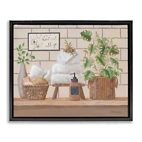 Stupell Industries Comforting Bathroom Spa Still Life Floater Framed Art