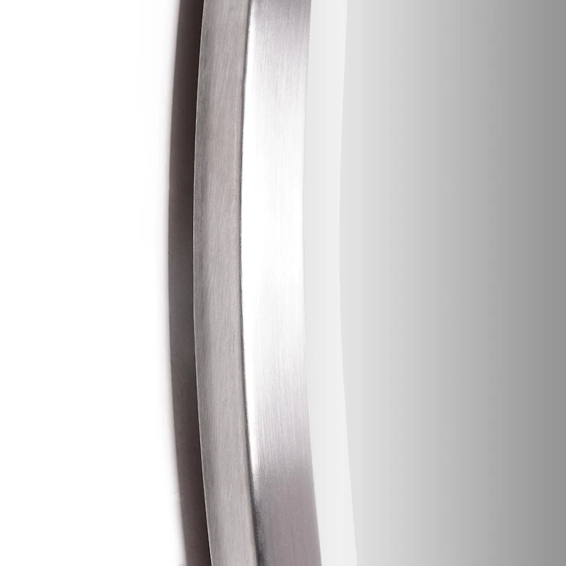 Classic Chrome Oval Metal Framed Beveled Vanity Wall Mirror - 23" x 29"