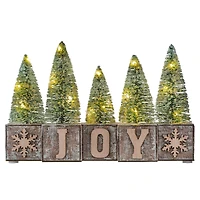 Haute Decor Lighted JOY Christmas Wood Blocks