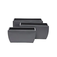 Grey Modern Planter, Set of 3" 20", 18", 16"