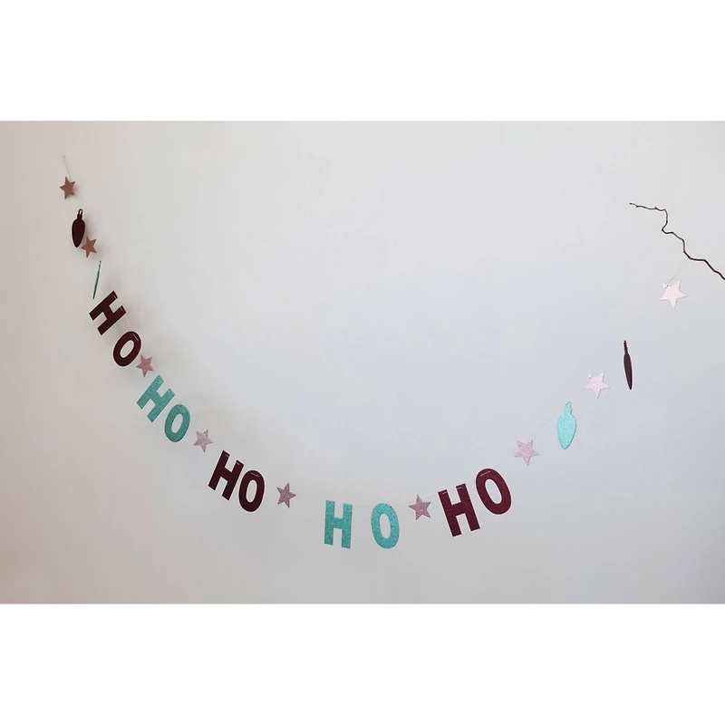 Hello Honey® 10ft. Decorative MDF Banner with Stars, Glitter & "Ho Ho Ho" in Kraft Box