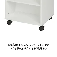 Honey Can Do 3-Drawer White Rolling Craft Cart with Drawers & Slotted Compartments