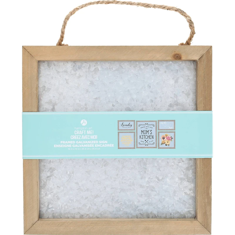 Hampton Art™ Rustic 10" x 10" Framed Galvanized Sign