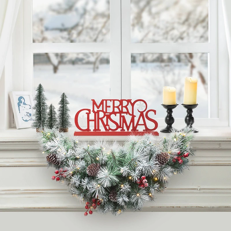 Glitzhome® 3ft, Pre-Lit Pinecones & Berries Artificial Christmas Swag