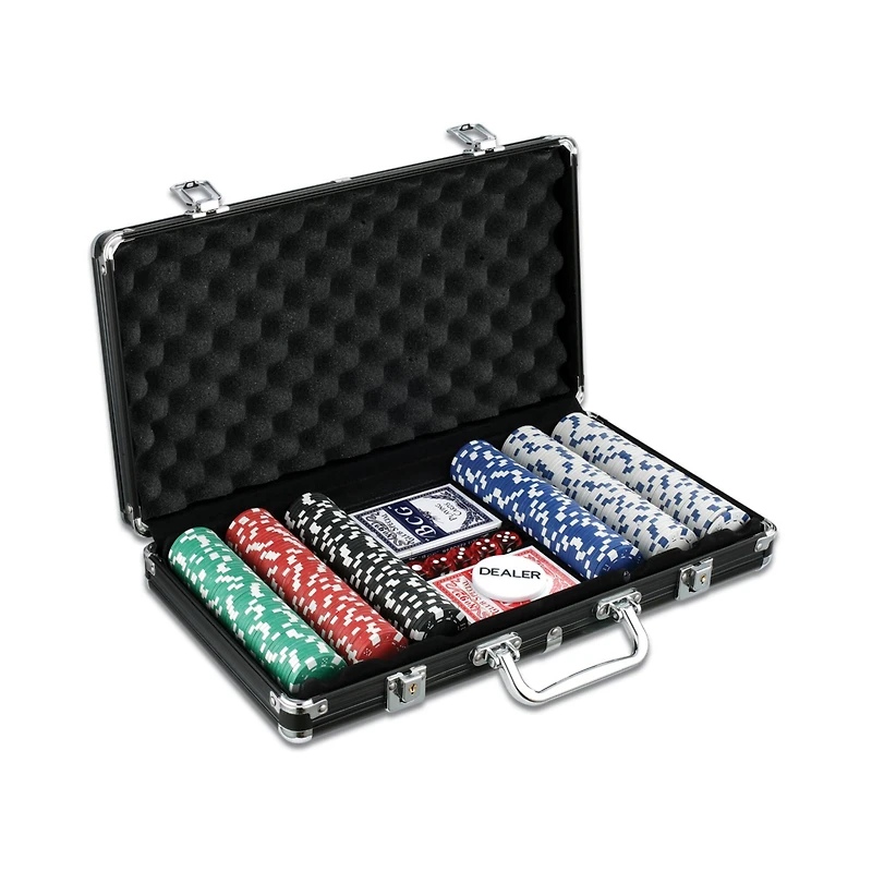 Classic Game Collection 300 Piece Poker Game Set in Black Aluminum Case