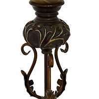 Brown Metal Mediterranean Uplight Table Lamp, 20" x 7" x 7"
