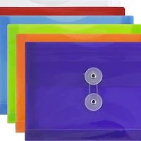 JAM Paper 5.5" x 7.5" Mixed Plastic Button String Index Booklet Envelopes, 12ct.
