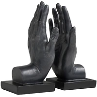 9.5" Black Polystone Hand Bookends, 2ct.