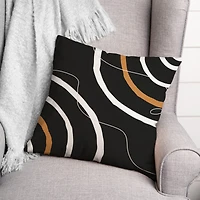 Lines On Black Background 18" x 18" Throw Pillow