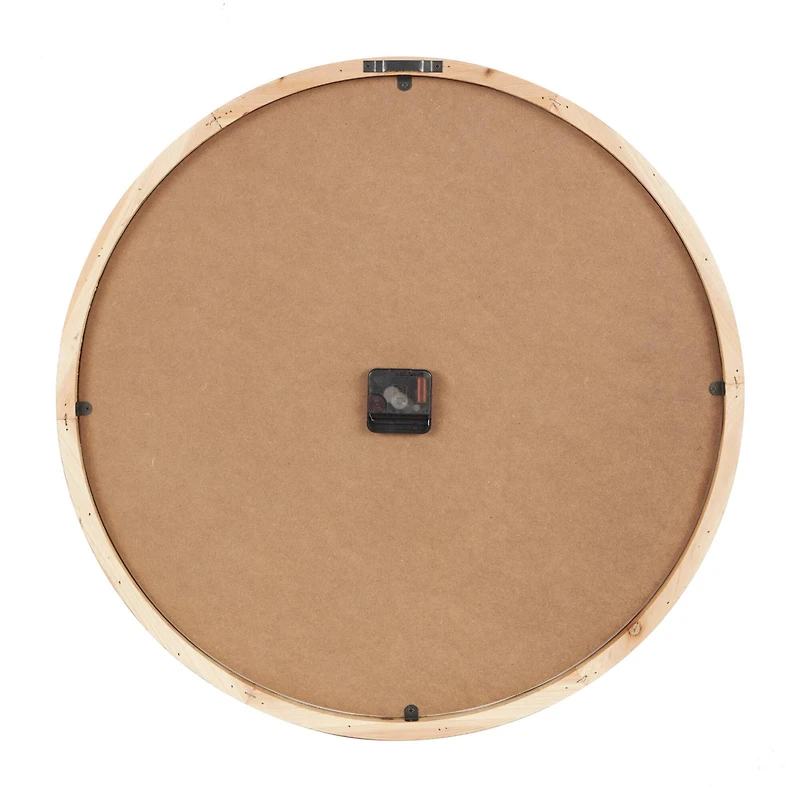 23" Light Brown Framed Wall Clock