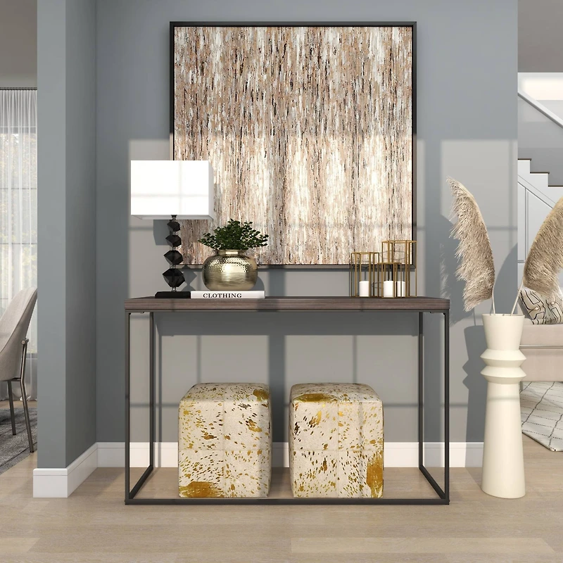 7" Gold Aluminum Brushed Vase with Hammered Top