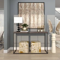 7" Gold Aluminum Brushed Vase with Hammered Top