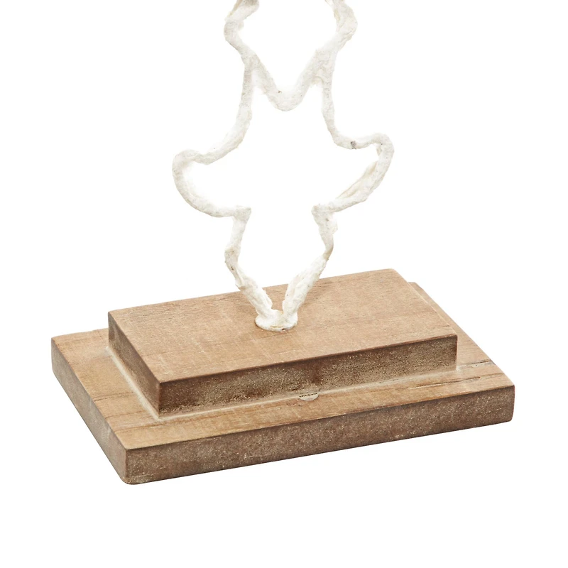 Brown Wood Contemporary Cross Sculpture Set