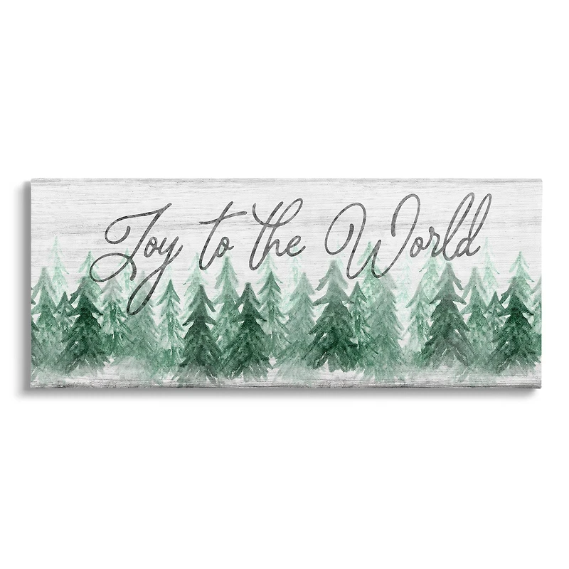 Stupell Industries Joy to the World Pine Trees Canvas Wall Art