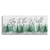 Stupell Industries Joy to the World Pine Trees Canvas Wall Art