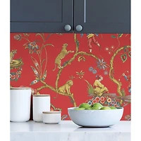 Wallpops Tomato Chinoise Exotique Scalamandre Self Adhesive Wallpaper