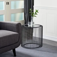 20" Black Contemporary Metal Accent Table