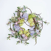 22" Purple Hydrangea Floral Wreath
