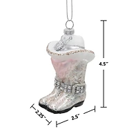 4.5" Cowboy Boot & Hat Glass Ornament by Ashland®