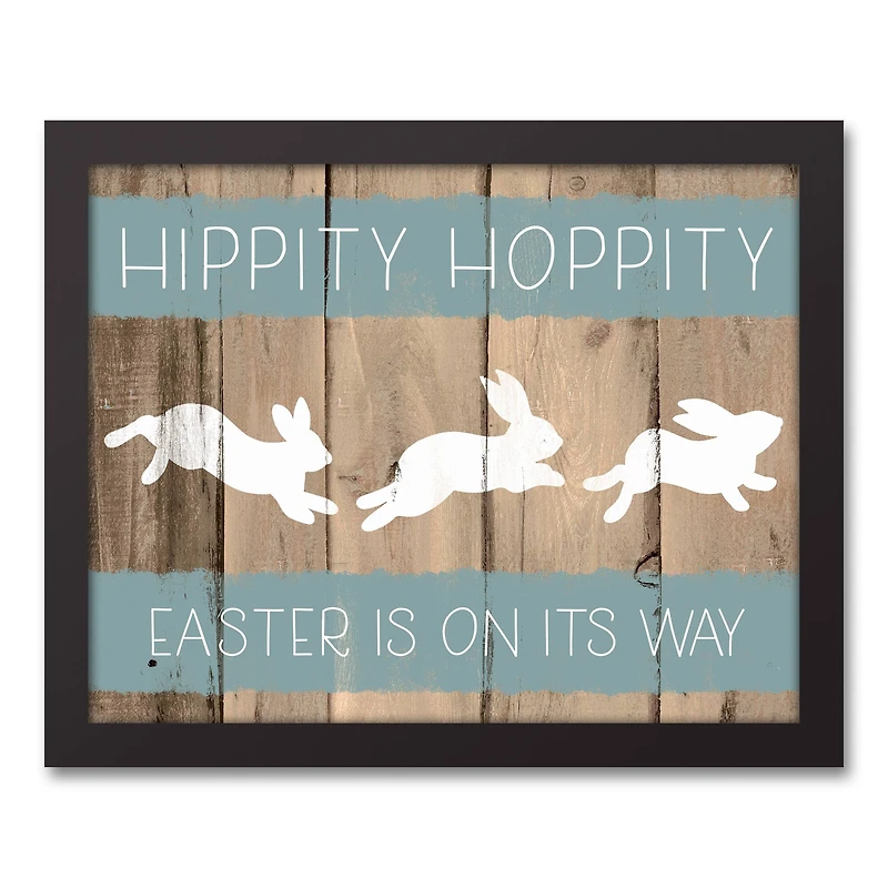 Hippity Hoppity Bunnies 11" x 14" Black Floating Framed Canvas