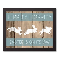 Hippity Hoppity Bunnies 11" x 14" Black Floating Framed Canvas