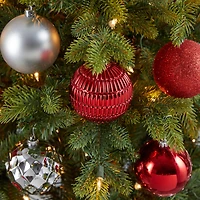 40ct. 3" Red & Silver Shatterproof Ball Ornaments