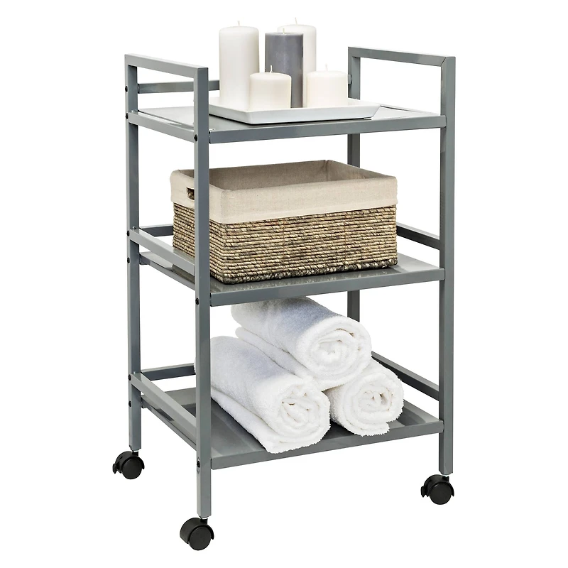 Honey Can Do Gray Metal Rolling Cart