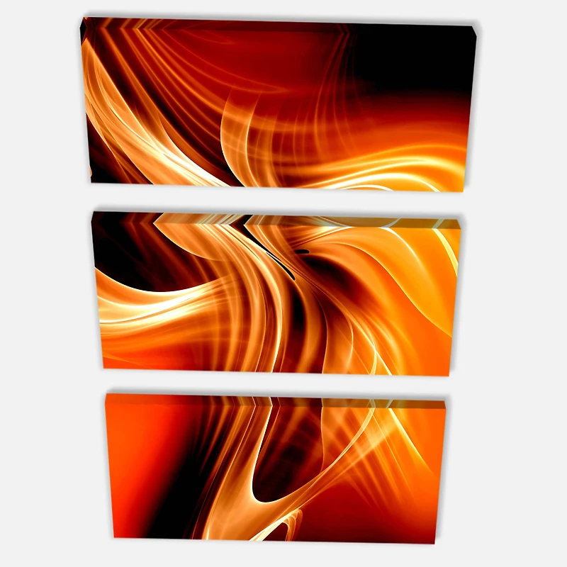 Designart - Orange Abstract Warm Fractal Design