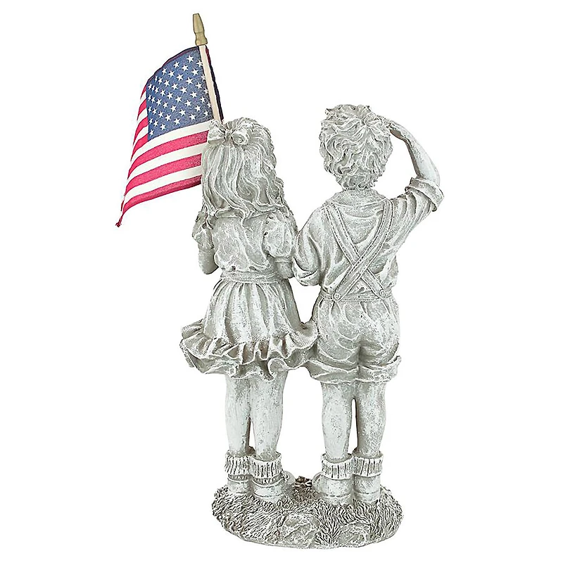 Design Toscano 16" Patriotic Flag Children Statue
