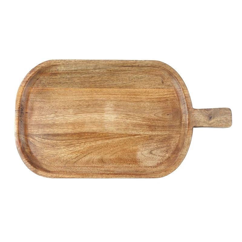 19.5" Natural Mango Wood Tray with Handle by Ashland®