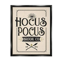 Stupell Industries Hocus Pocus Broom Co Sign Framed Floater Canvas Wall Art