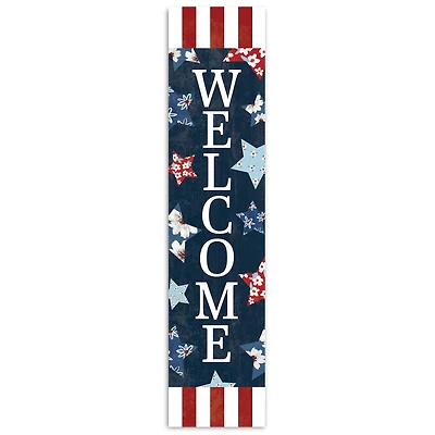 47" Welcome Floral Stars Pattern Porch Leaner