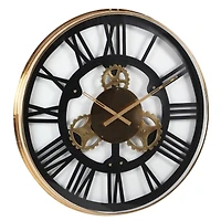 Black Industrial Stainless Steel Wall Clock