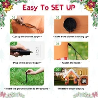 Glitzhome® 8ft. LED Lighted Gingerbread House Inflatable Décor