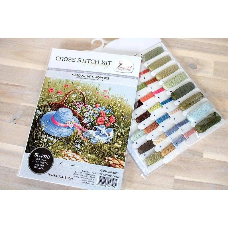 Luca-s Meadow With Poppies Counted Cross Stitch Kit